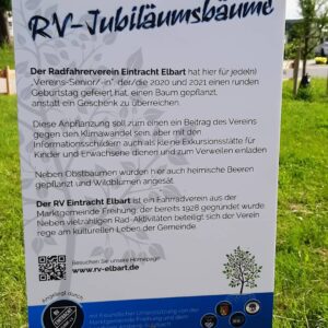 Dieses Bild zeigt die Schautafel der Jubiläumsbäume.